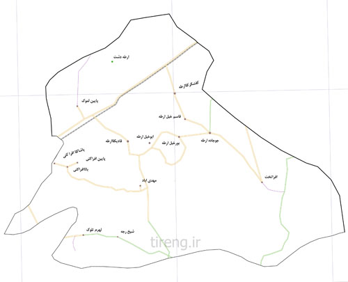 نقشه دهستان ها و روستا های قائمشهر